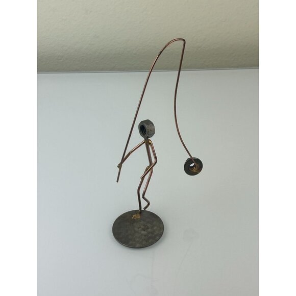 Rock Creek Metal Craft Nuts Wire Bolts Fly Fishing Art Welded Figure Eclectic - Picture 14 of 15